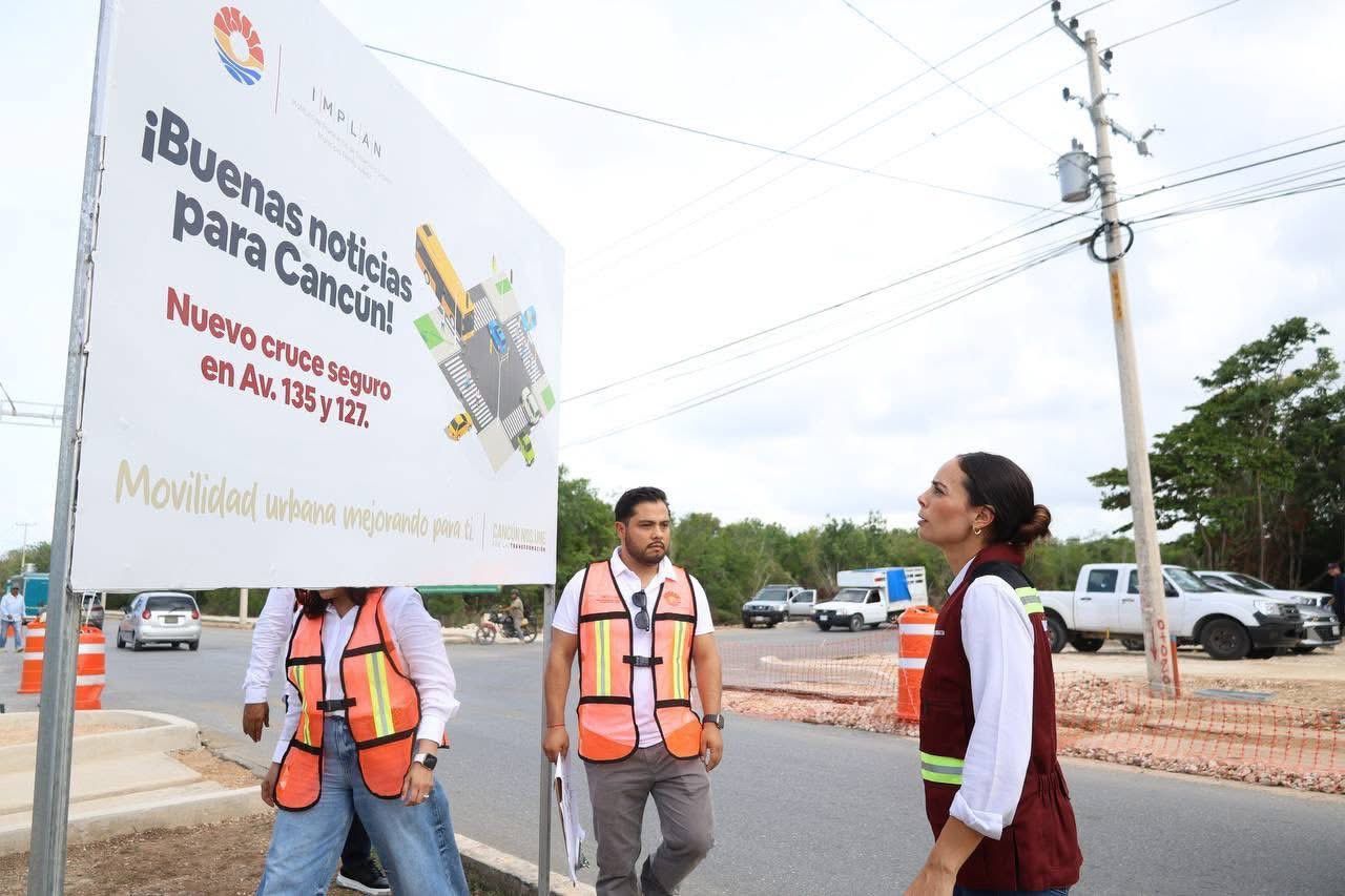 Inician trabajos de instalación cruce seguro en Av. 135 con Av. 127